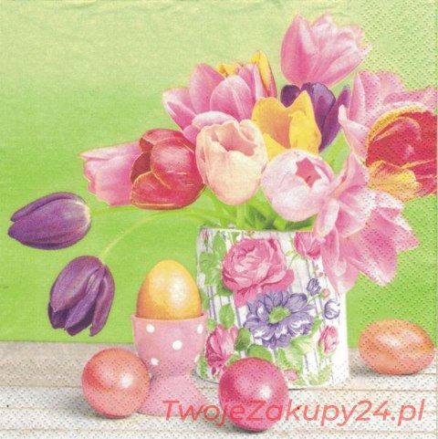 Serwetki Papierowe Pastel Tulips With Golden Eggs