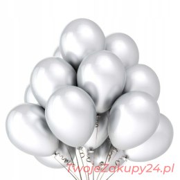 Balon Srebrny Balony Metaliczne 100Szt