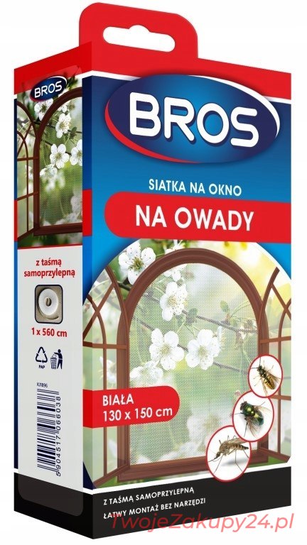 Bros Moskitiera Siatka Na Okno Biała, 150X180Cm